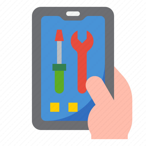 Mobilephone, smartphone, application, wrench, tool icon - Download on Iconfinder