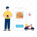 mobile app, food app, online food order, food booking, online burger delivery 