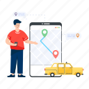 phone app, cab app, online car booking, car booking app, phone navigation 