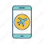 airplane, app, application, mobile, phone 