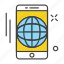 app, application, communication, globe, mobile, phone, world 