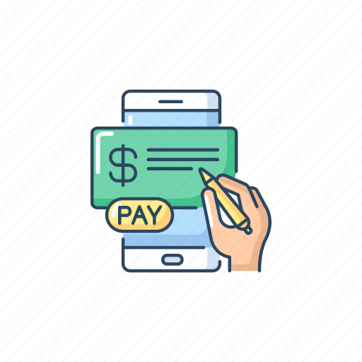 Cheque, pay, banking mobile, e bill icon - Download on Iconfinder