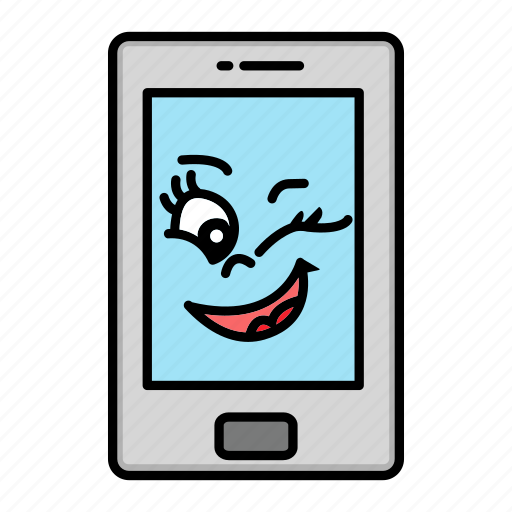 Emoji, iphone, laugh, phone, technology icon - Download on Iconfinder