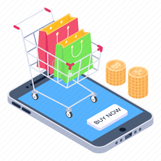 Shopping app, mobile shopping, online shopping, buy now, shopping bags icon - Download on Iconfinder