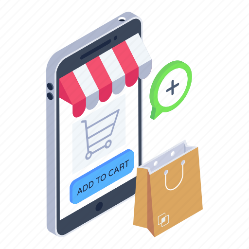 Shopping app, mobile shopping, online shopping, add to cart, add to shopping icon - Download on Iconfinder