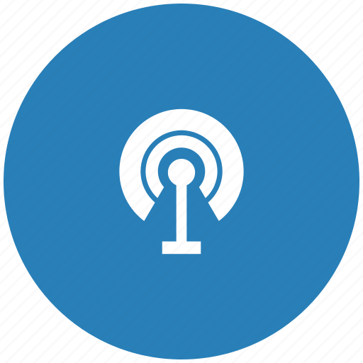 Antenna, blue, printer, round, signal, wifi icon - Download on Iconfinder