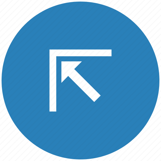 Arrow, blue, corner, left, round, top icon - Download on Iconfinder