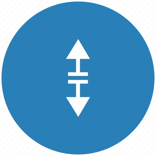 Arrow, blue, border, round, separate, vertical icon - Download on Iconfinder