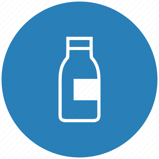 Blue, bottle, drink, milk, round icon - Download on Iconfinder