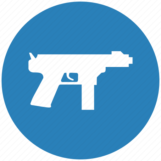 Automatic, blue, gun, mashine, round, shoot, weapon icon - Download on Iconfinder