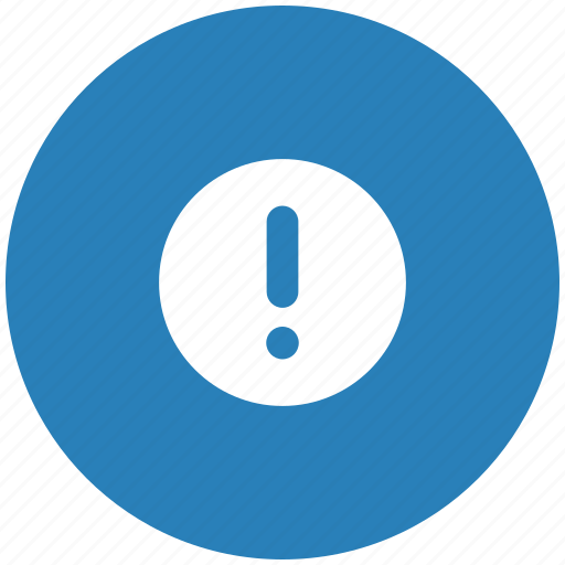Attention, blue, message, printer, round, warning icon - Download on Iconfinder