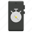 timer, time, stopwatch, wait, mobile, phone, smartphone, interface, 3d 
