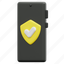 shield, security, safety, protection, smartphone, technology, cell, phone, 3d 