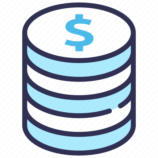 Coins, database, dollar, financial database, money, savings icon - Download on Iconfinder