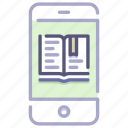 book, bookmark, e-book, knowledge, mobile, online, e-learning
