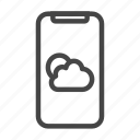 cloud, cloudy, forecast, mobile, phone, sun, weather