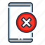 cross, delete, mobile, phone, remove, smartphone 