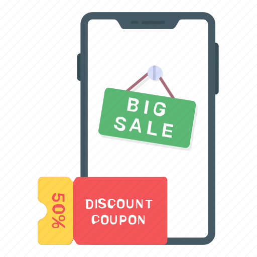 Discount voucher, mcommerce, mobile discount, discount coupon, ecommerce icon - Download on Iconfinder