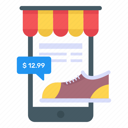 Mobile buying, mcommerce, mobile shopping, eshopping, buying shoe icon - Download on Iconfinder