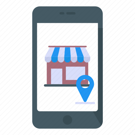 Online store location, mobile location, store location, mobile shop, store map icon - Download on Iconfinder