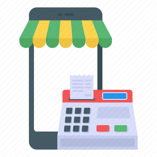 Cash register, mobile pos, cash till, point of sale, invoice machine icon - Download on Iconfinder