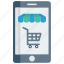 cart, device, mobile, phone, shopping 