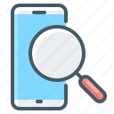 mobile, magnifier, phone, search
