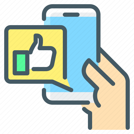 Mobile, liking, like, social, media, thumbs, thumbs up icon - Download on Iconfinder
