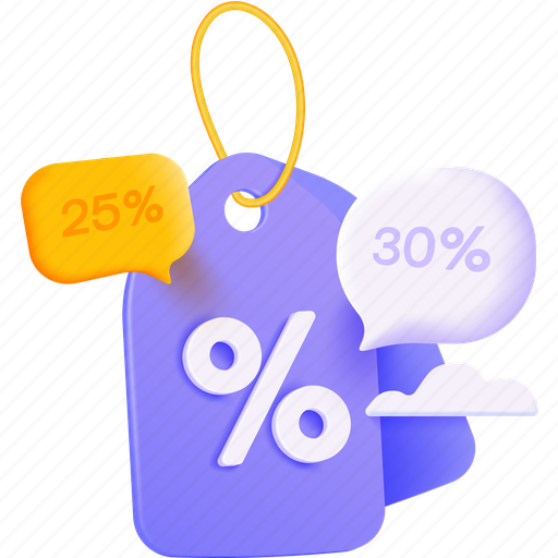 Discount, coupon, ecommerce, tag, offer, percent, shopping 3D illustration - Download on Iconfinder