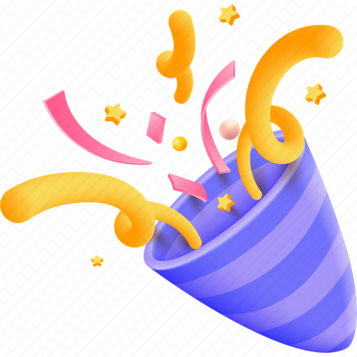 Party, celebration, confeti, decoration, happy, birthday 3D illustration - Download on Iconfinder