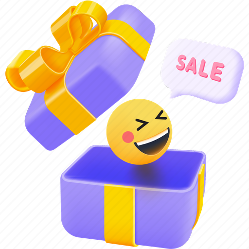 Gift box, present, gift, sale, box, price 3D illustration - Download on Iconfinder