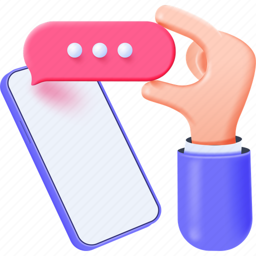 Message, conversation, chat, communication, hand, gesture 3D illustration - Download on Iconfinder