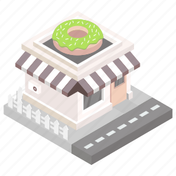 building, bakery, donut shop, donut store, market 