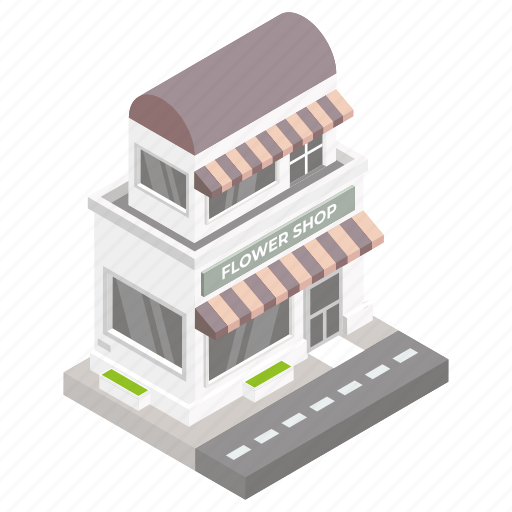 Building, architecture, flower shop, floral shop, flower market illustration - Download on Iconfinder