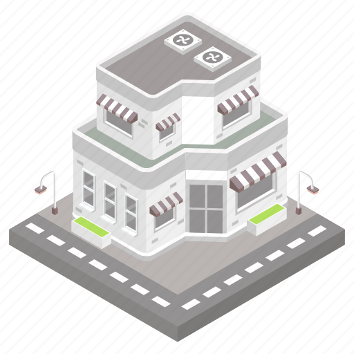 Plaza, architecture, restaurant, cafe, mall illustration - Download on Iconfinder