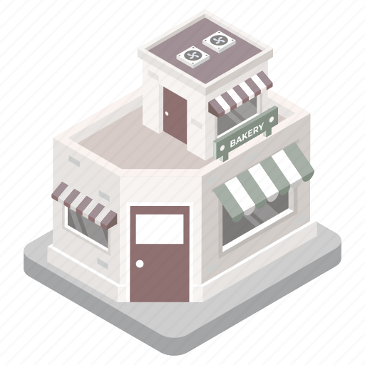 Building, architecture, bakery, bake house, commercial building illustration - Download on Iconfinder