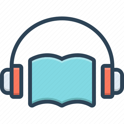 Audio book, audioguide, concept, headphone, listen, sound, textbook icon - Download on Iconfinder
