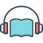audio book, audioguide, concept, headphone, listen, sound, textbook 