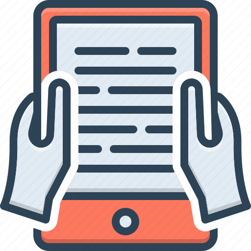 Ebook reading, education, knowledge, publishing, student, tablet, template icon - Download on Iconfinder