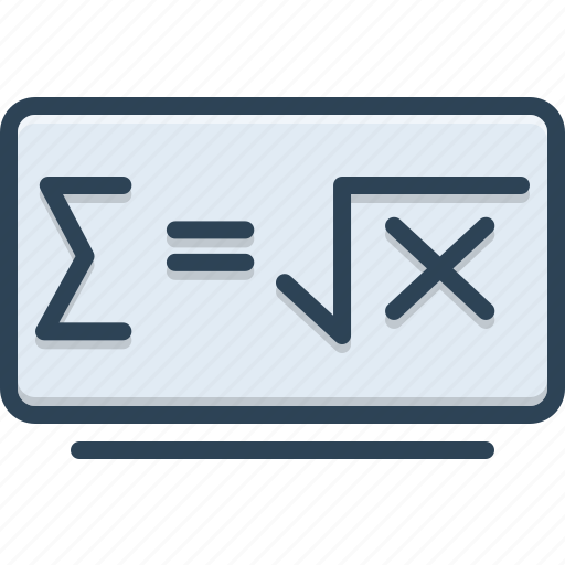 Calculation, education, emblem, knowledge, math formula, study, variable icon - Download on Iconfinder