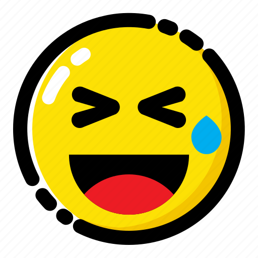 Emoji, emoticon, expression, laughing while sweating icon - Download on Iconfinder