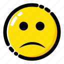 emoji, emoticon, expression, sad