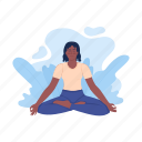 positive woman, meditating, lotus pose, mindfulness 