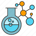atom, chemistry, experiment, flask, lab, test, tube