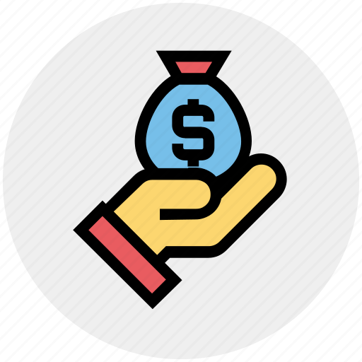 Bag, give, gold, hand, money, money bag, pay icon - Download on Iconfinder