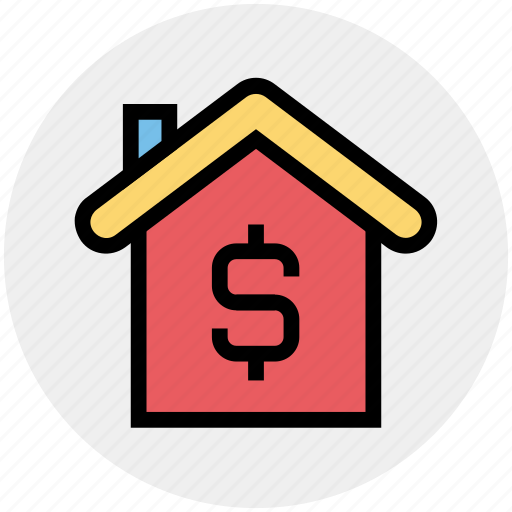 Dollar, dollar sign, home, house, online, property, property value icon - Download on Iconfinder