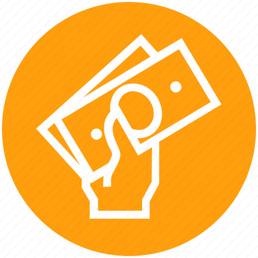 Cash payment, currency, dollar, hand, income, money, salary icon - Download on Iconfinder