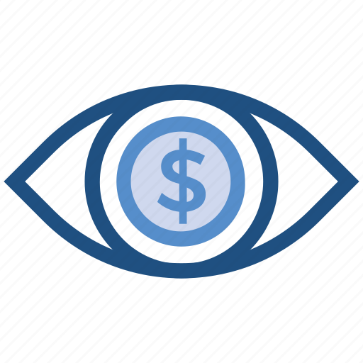 Coin, currency, dollar, eye, finance, view icon - Download on Iconfinder
