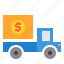 banking, currency, investment, money, payment, truck 