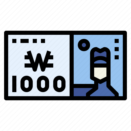 Won, banknote, money, cash, currency icon - Download on Iconfinder